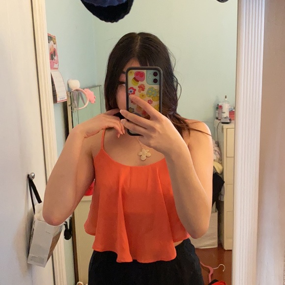 Coral orange crop top - Picture 3 of 3